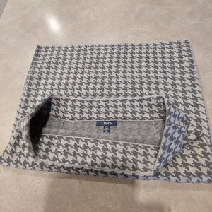 CHAPS Women's Houndstooth Straight Charcoal/Grey Stretch Skirt - Size Large